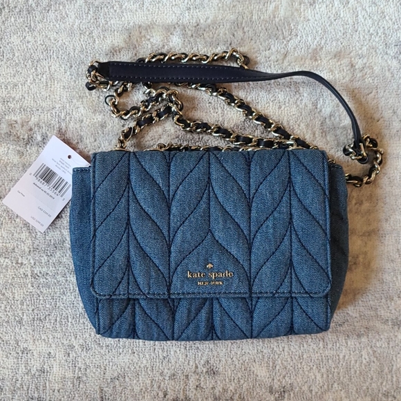 Kate Spade Mini Emelyn Denim Crossbody Bag SHW - Picture 2 of 7